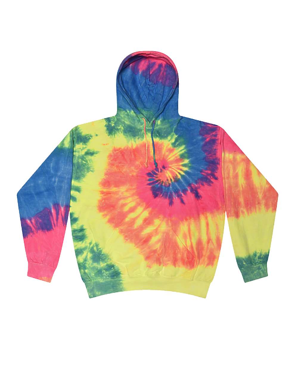 Colortone Youth Tie-Dyed Hooded Sweatshirt. 8777Y - Neon Rainbow
