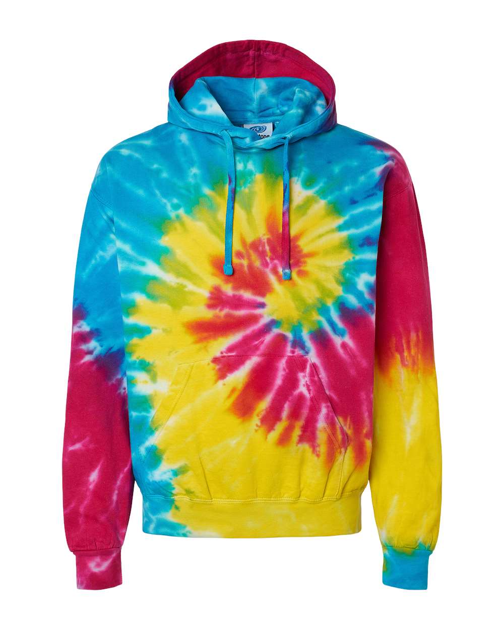 Colortone Youth Tie-Dyed Hooded Sweatshirt. 8777Y - Reactive Rainbow