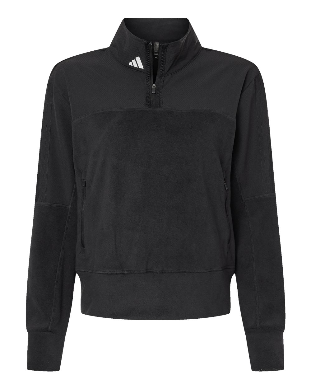 Adidas Women's Fleece Quarter-Zip Pullover. A601 - Black