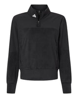 Adidas Women's Fleece Quarter-Zip Pullover. A601 - Black