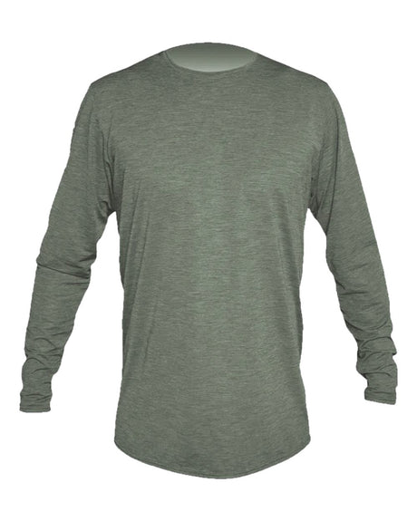 ANETIK Men's Low Pro Tech Long Sleeve T-Shirt. MVLPRL8 - Dark Olive Heathered