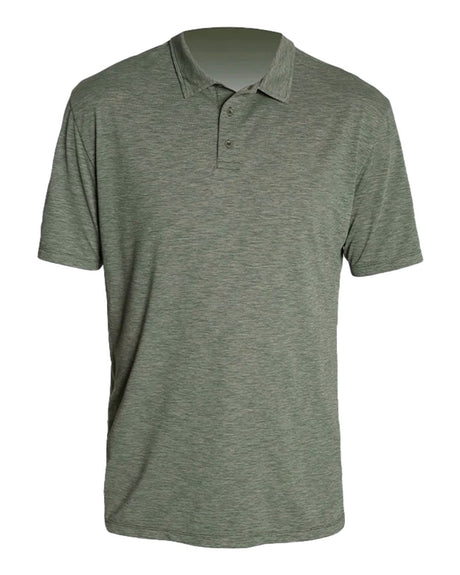 ANETIK Men's Low Pro Tech Polo. MPLPRS0 - Dark Olive Heathered