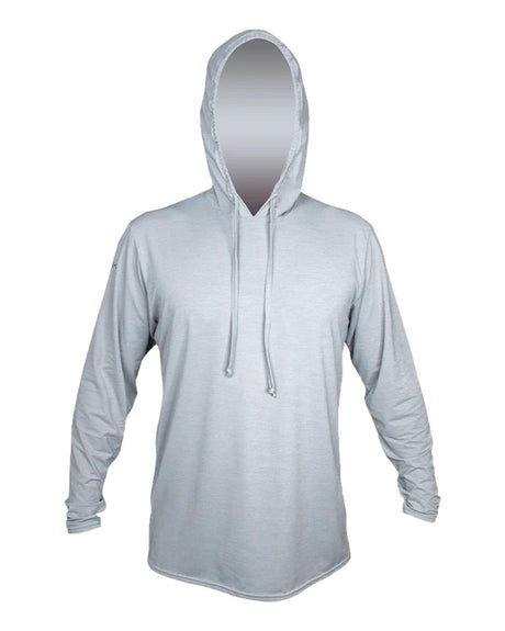 ANETIK Men's Low Pro Tech Hooded Long Sleeve T-Shirt. MVLPRH8 - Alloy Heathered