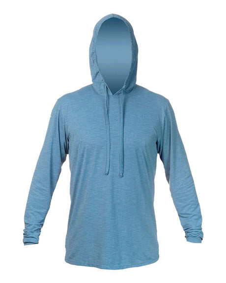 ANETIK Men's Low Pro Tech Hooded Long Sleeve T-Shirt. MVLPRH8 - Bahama Heathered