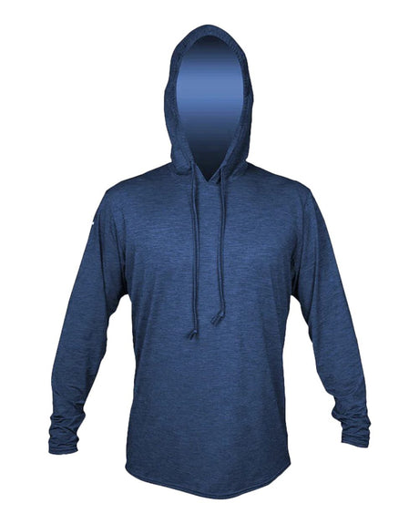 ANETIK Men's Low Pro Tech Hooded Long Sleeve T-Shirt. MVLPRH8 - Navy Heathered