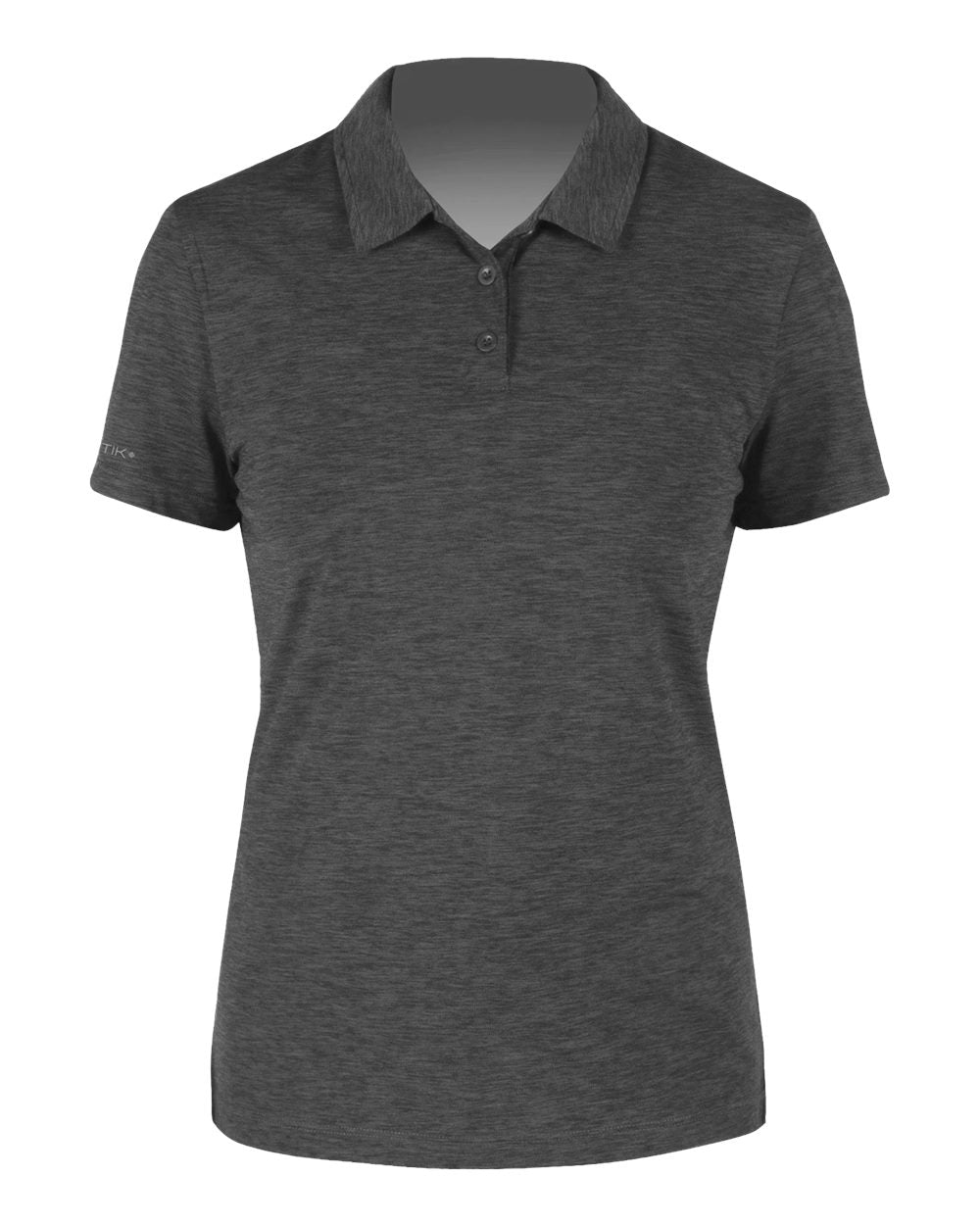 ANETIK Women's Breeze Tech Polo. WPBRZS1 - Charcoal Heathered