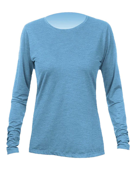 ANETIK Women's Breeze Tech Long Sleeve T-Shirt. WSBRZL0 - Bahama Heathered