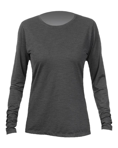 ANETIK Women's Breeze Tech Long Sleeve T-Shirt. WSBRZL0 - Charcoal Heathered