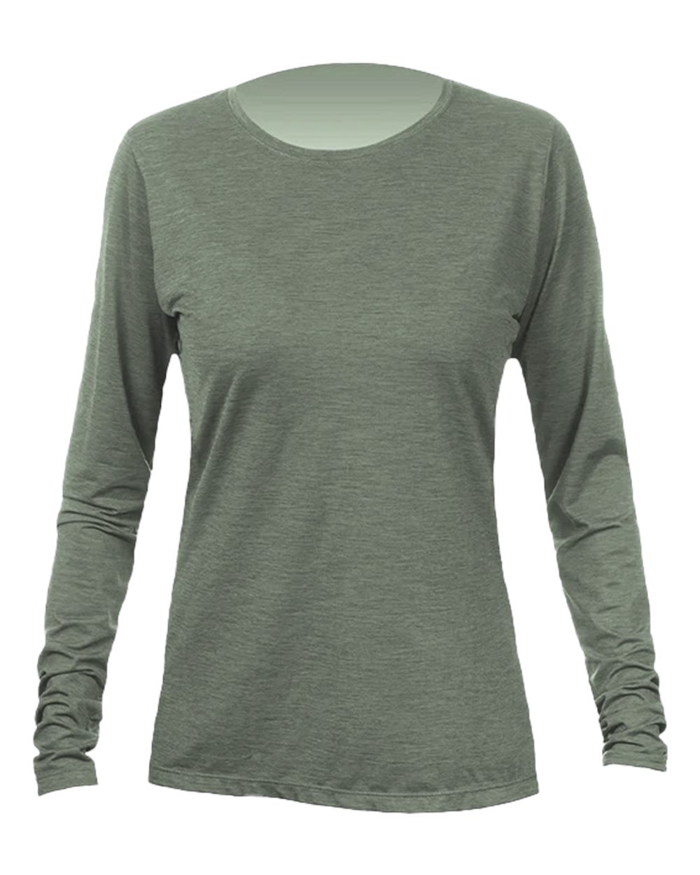 ANETIK Women's Breeze Tech Long Sleeve T-Shirt. WSBRZL0 - Dark Olive Heathered