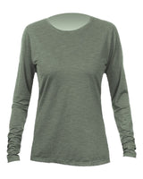 ANETIK Women's Breeze Tech Long Sleeve T-Shirt. WSBRZL0 - Dark Olive Heathered