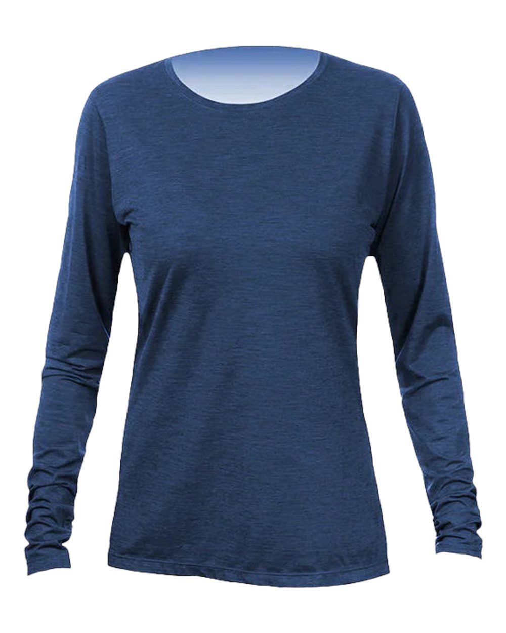 ANETIK Women's Breeze Tech Long Sleeve T-Shirt. WSBRZL0 - Navy Heathered
