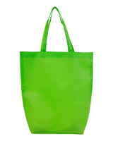 Q-Tees Non-Woven Gusset Bottom Tote. Q1251 - Lime Green