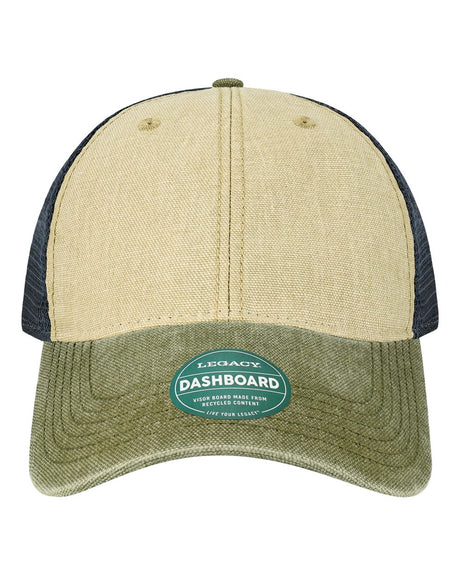 LEGACY Dashboard Trucker Cap. DTA - Stone/ Olive/ Navy