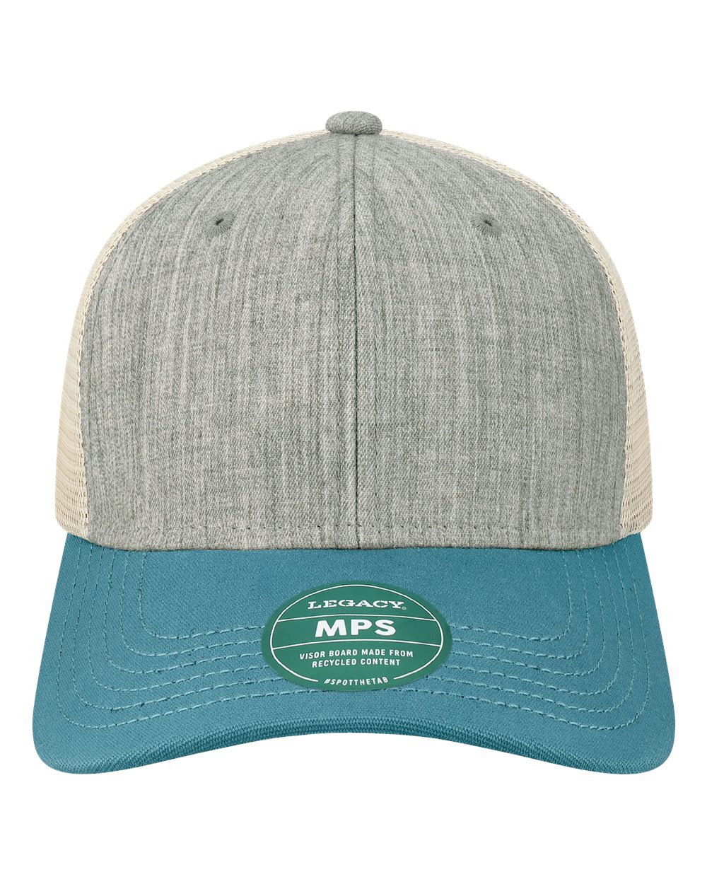 LEGACY Mid-Pro Snapback Trucker Cap. MPS - Melange Grey/ Pacific Blue/ Stone
