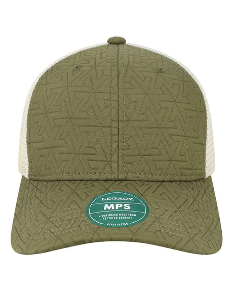 LEGACY Mid-Pro Snapback Trucker Cap. MPS - Olive Z - Quilted
