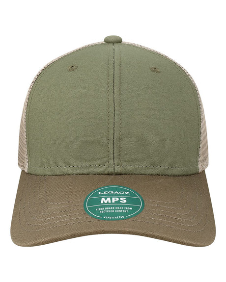 LEGACY Mid-Pro Snapback Trucker Cap. MPS - Olive/ Dark Olive/ Dark Khaki