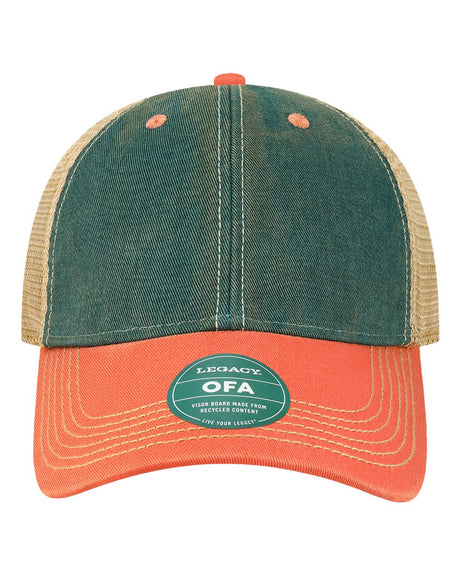 LEGACY Old Favorite Trucker Cap. OFA - Marine Blue/ Coral