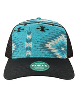 LEGACY Five-Panel Adjustable Cap. ROADIE - Aqua Aztec/ Black
