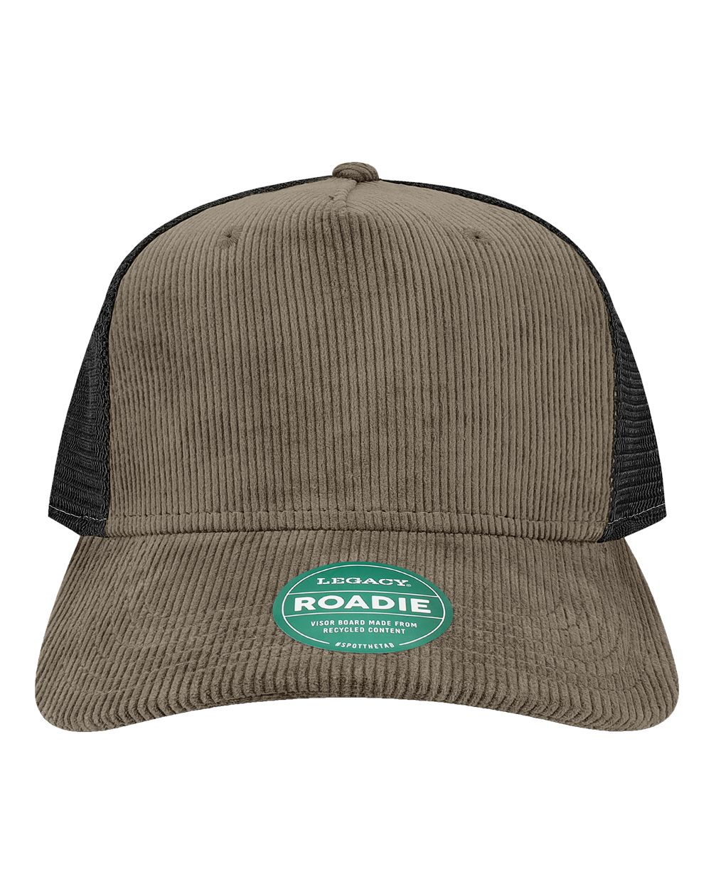 LEGACY Five-Panel Adjustable Cap. ROADIE - Dark Grey Corduroy/ Black