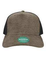 LEGACY Five-Panel Adjustable Cap. ROADIE - Dark Grey Corduroy/ Black