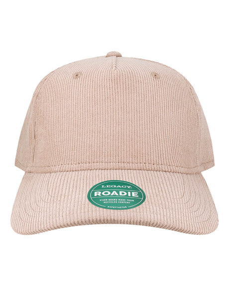 LEGACY Five-Panel Adjustable Cap. ROADIE - Dusty Rose Corduroy