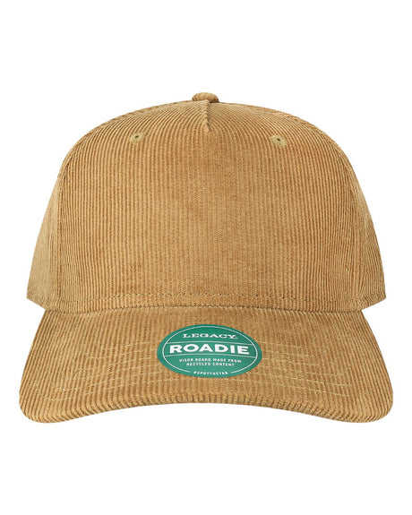 LEGACY Five-Panel Adjustable Cap. ROADIE - Khaki Corduroy