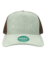 LEGACY Five-Panel Adjustable Cap. ROADIE - Sawgrass Corduroy/ Brown
