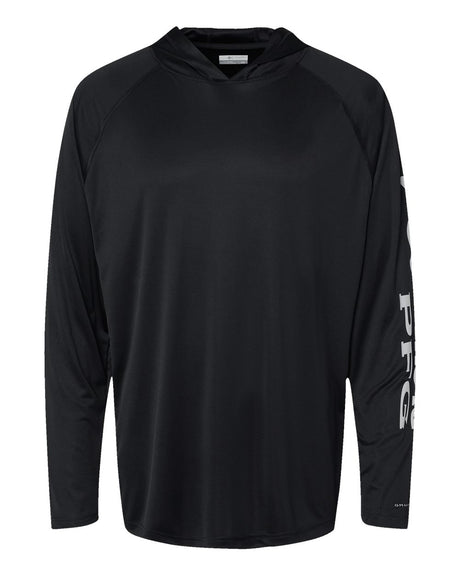 Columbia Men's PFG Terminal Tackle™ Hooded Long Sleeve T-Shirt. 212482 - Black/ Cool Grey
