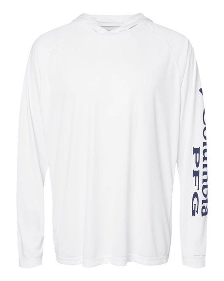 Columbia Men's PFG Terminal Tackle™ Hooded Long Sleeve T-Shirt. 212482 - White/ Nightshade