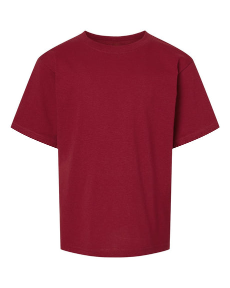 M&O Youth Gold Soft Touch T-Shirt. 4850 - Cardinal Red