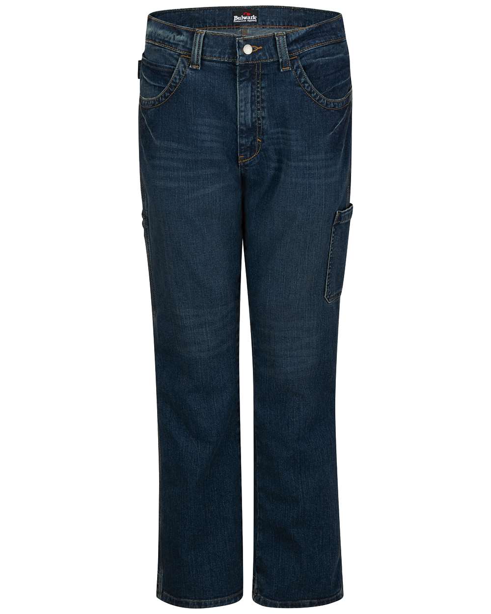 Bulwark Men's Odd Sizes Stretch Denim Dungaree Jeans. PSJ6ODD - Sanded Denim - 32I