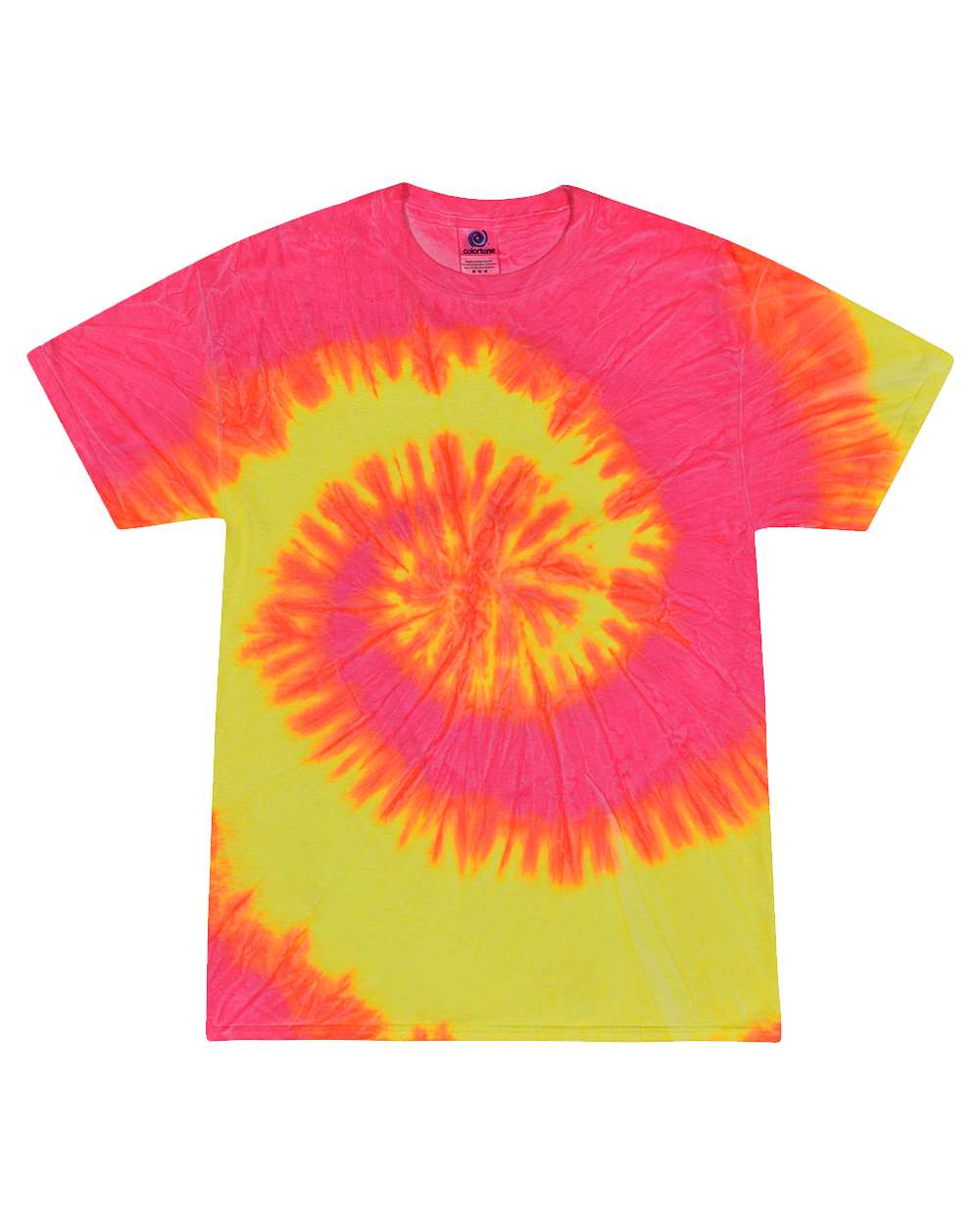 Colortone Unisex Multi-Color Tie-Dyed T-Shirt. 1000 - Fluorescent Swirl