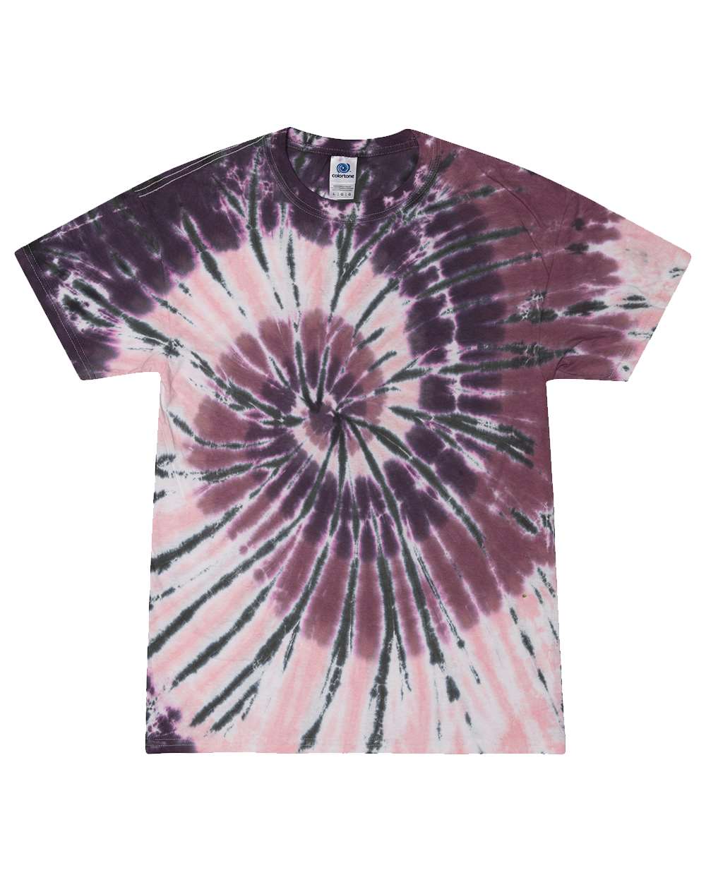Colortone Unisex Multi-Color Tie-Dyed T-Shirt. 1000 - Cherry Cola