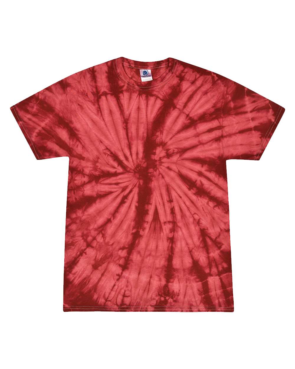 Colortone Unisex Multi-Color Tie-Dyed T-Shirt. 1000 - Spider Crimson