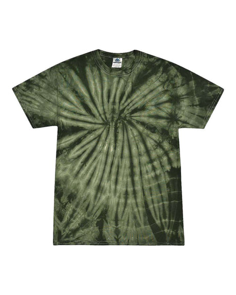 Colortone Unisex Multi-Color Tie-Dyed T-Shirt. 1000 - Spider Green