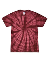 Colortone Unisex Multi-Color Tie-Dyed T-Shirt. 1000 - Spider Burgundy