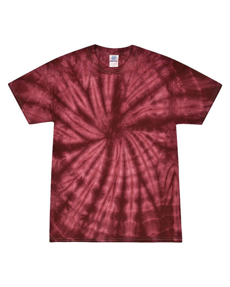 Colortone Youth Multi-Color Tie-Dyed T-Shirt. 1000Y - Spider Burgundy