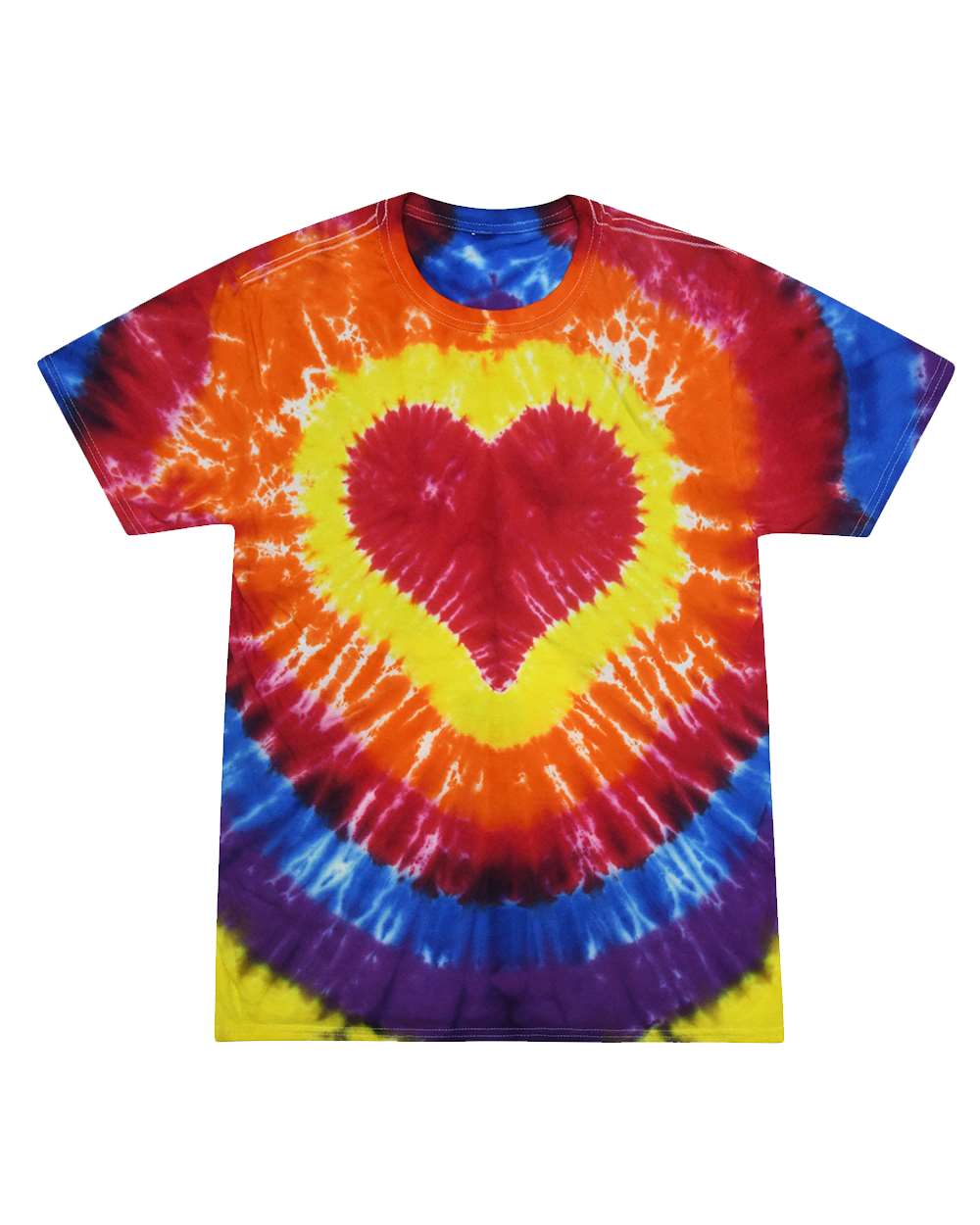 Colortone Unisex Shapes Tie-Dyed T-Shirt. 1150 - Multicolor Heart