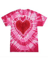 Colortone Unisex Shapes Tie-Dyed T-Shirt. 1150 - Pink Heart