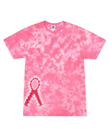 Colortone Unisex Shapes Tie-Dyed T-Shirt. 1150 - Pink Ribbon