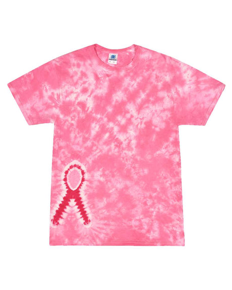 Colortone Youth Shapes Tie-Dyed T-Shirt. 1150Y - Pink Ribbon