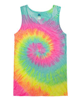 Colortone Unisex Tie-Dyed Tank Top. 3500 - Minty Rainbow
