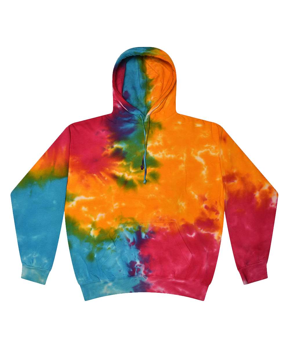 Colortone Unisex Tie-Dyed Hooded Sweatshirt. 8777 - Multi Rainbow