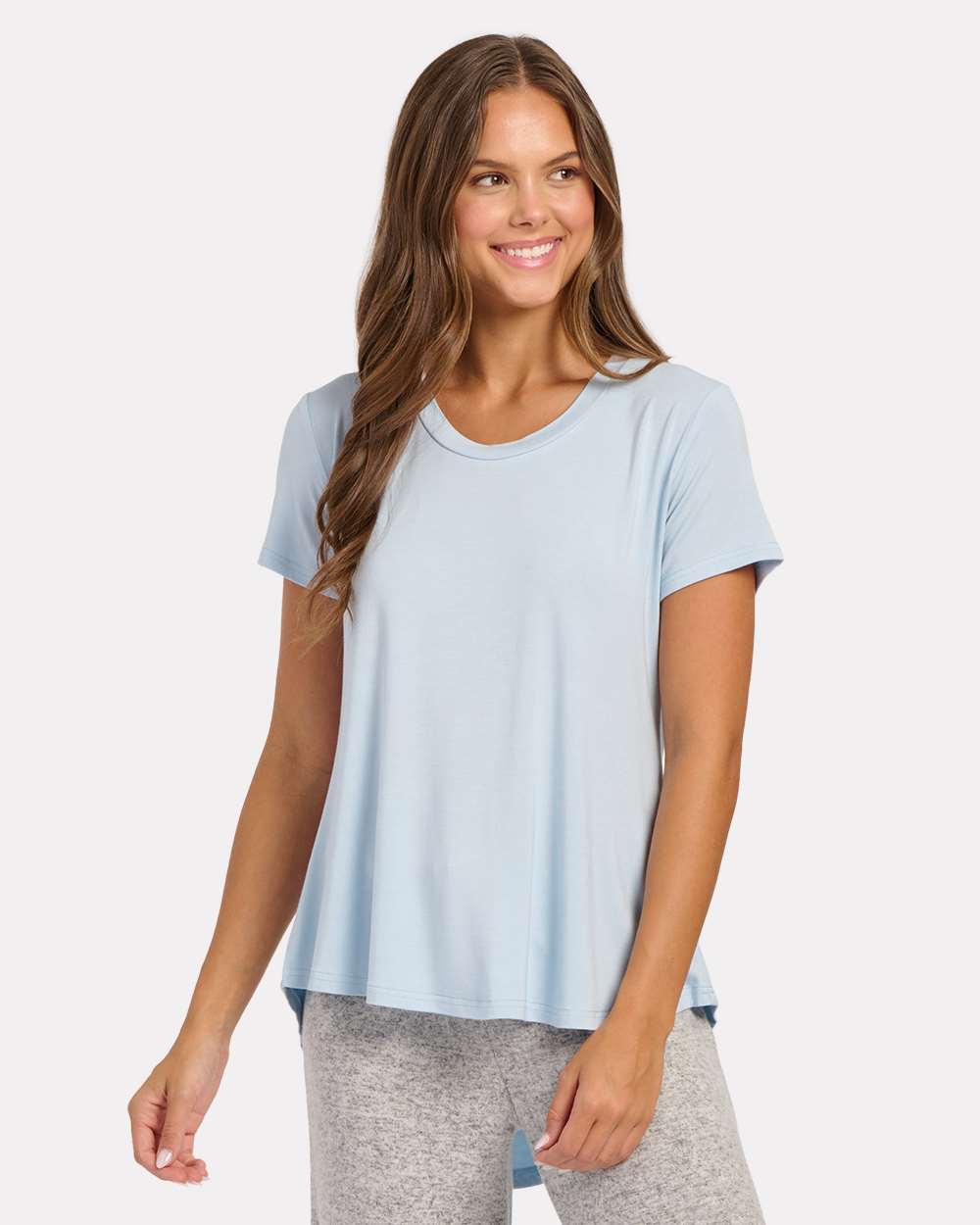 Boxercraft Women's Bamboo Scoop Neck T-Shirt. BW2105 - Sky Blue