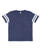 LAT Youth Football Fine Jersey Tee. 6137 - Vintage True Navy/ Blended White
