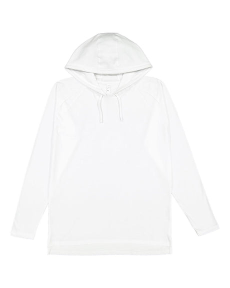 LAT Unisex Fine Jersey Hooded Long Sleeve Raglan Tee. 6917 - White