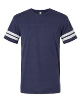 LAT Unisex Football Fine Jersey Tee. 6937 - Vintage True Navy/ Blended White