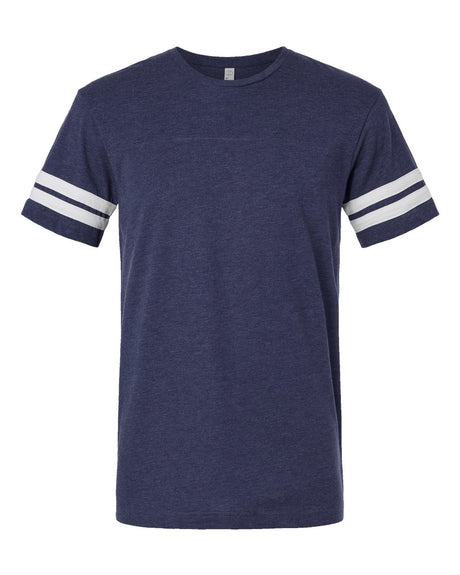 LAT Unisex Football Fine Jersey Tee. 6937 - Vintage True Navy/ Blended White