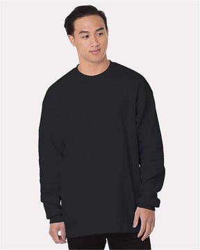 Bayside Men's USA-Made Heavyweight Waffle Knit Thermal. 8205 - Black