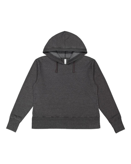 LAT Women's Vintage Wash Hoodie Sweatshirt. 3536 - Washed Black